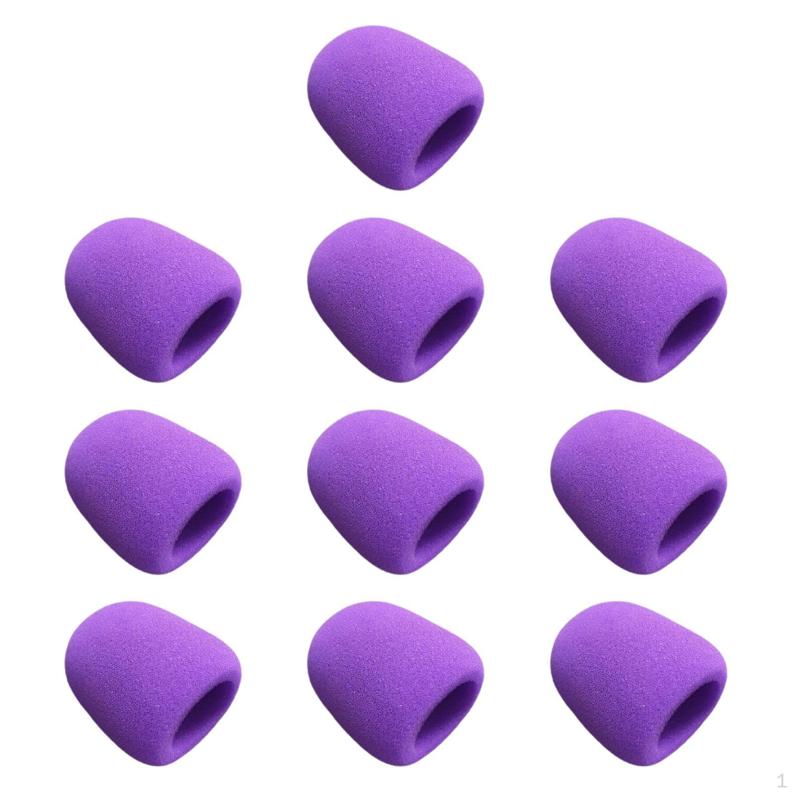 10 шт. чехлов из пеноматериала для микрофонов для портативных ручных микрофонов. Замена. Мероприятия. фиолетовый